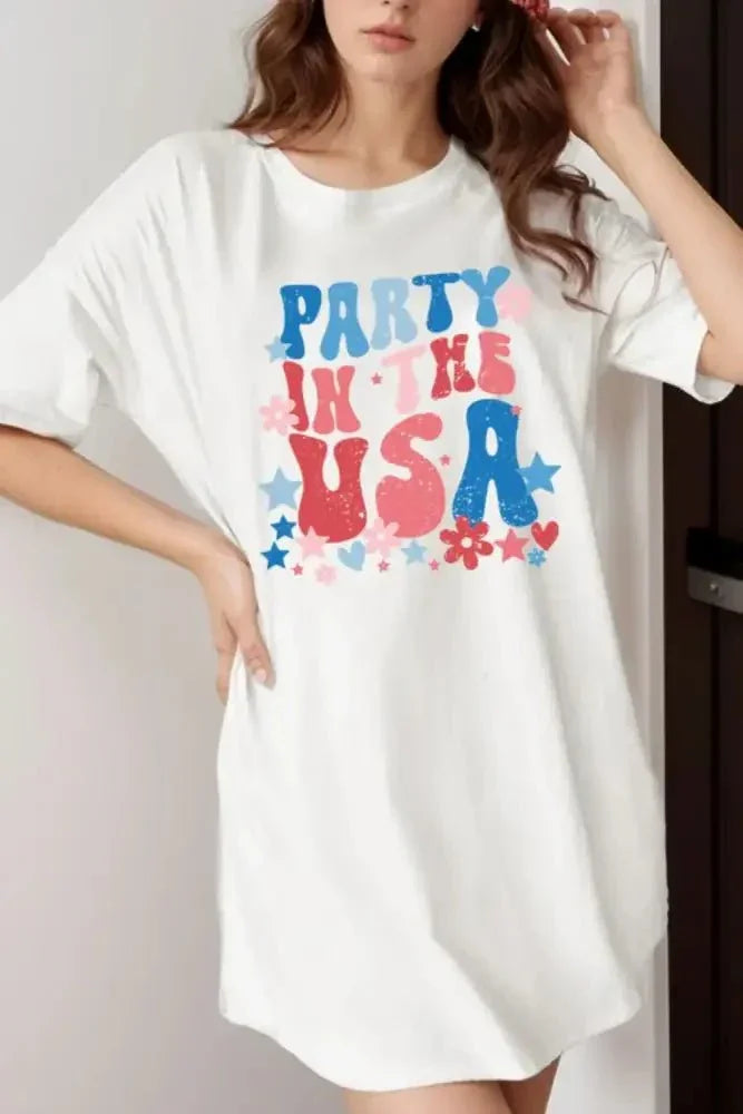 PARTY IN THE USA Graphic Oversized Tee - Update AvenueT-ShirtsTrendsi100100005020562100100005020562c1ae9c24 - 8eeb - 4c8e - acb1 - b038c9959a61 - Max - OriginWhite