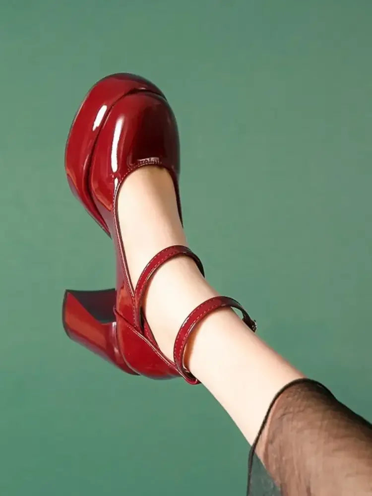 Patent Leather Mary Jane Platform Pumps