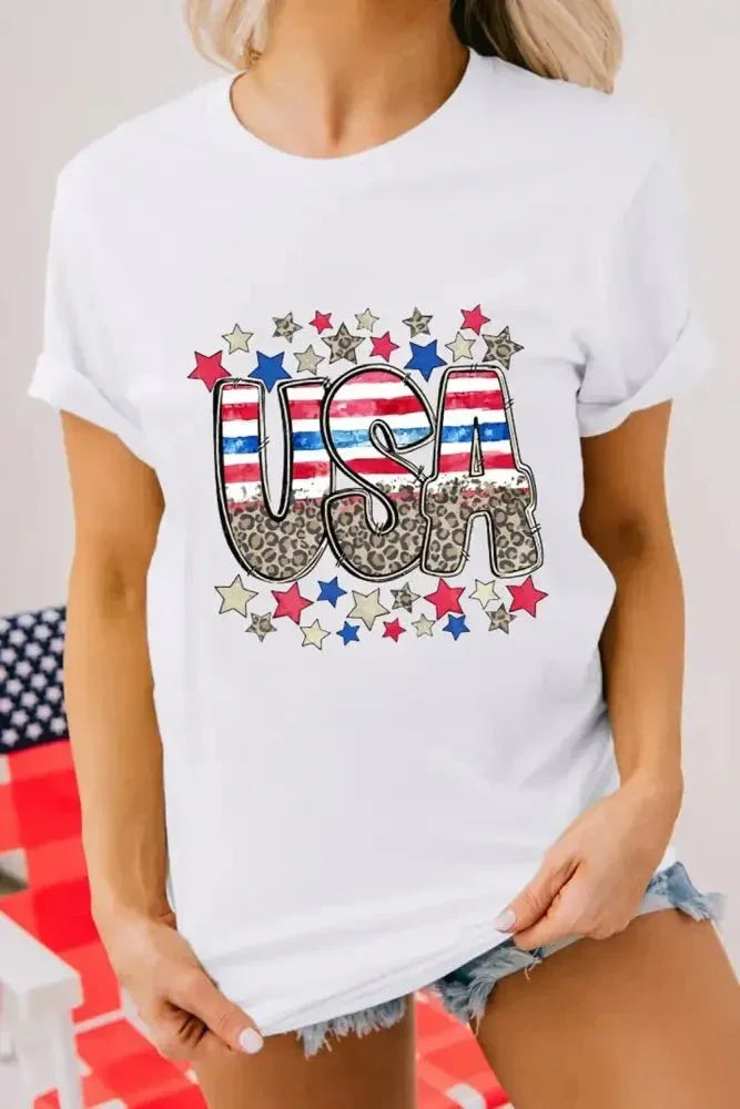 Patriotic Star Leopard USA Letter Graphic T Shirt - Update AvenueT-ShirtsTrendsi100100875148855100100875148855fe5f22d5 - 9a32 - 4471 - bd2a - c2c9085e84a1 - Max - OriginWhite