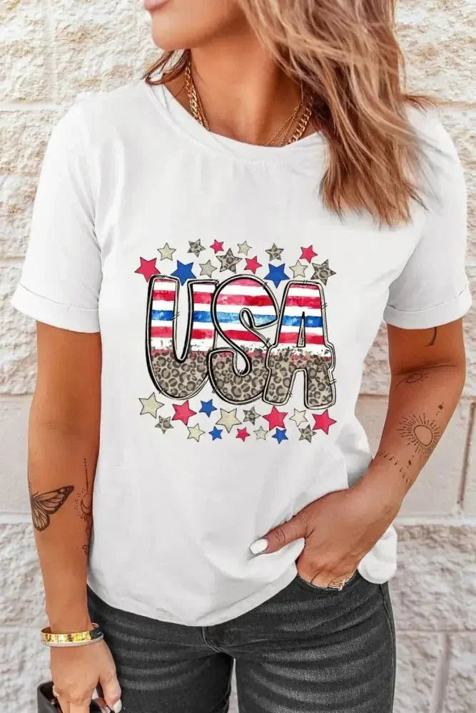 Patriotic Star Leopard USA Letter Graphic T Shirt - Update AvenueT-ShirtsTrendsi100100875148855100100875148855c2fc6262 - e4b6 - 4fab - ad0d - 98327f3cfe03 - Max - OriginWhite