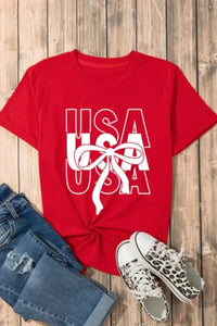 Patriotic USA Bow Graphic T-Shirt - Update AvenueT-ShirtsTrendsi1001006509710921001006509710926fae9150 - 203b - 468b - 9bfa - fc411d0db691 - Max - OriginRed