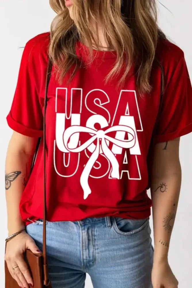 Patriotic USA Bow Graphic T-Shirt - Update AvenueT-ShirtsTrendsi1001006509710921001006509710928ea68d9c - f278 - 482f - aa93 - e5cb43a1d856 - Max - OriginRed