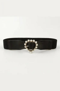 Pearl Heart Buckle Elastic Belt - Update AvenueTrendsi100100116389957100100116389957Pearl Heart Buckle Elastic BeltBlack
