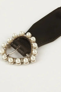 Pearl Heart Buckle Elastic Belt - Update AvenueTrendsi100100116389957100100116389957Pearl Heart Buckle Elastic BeltBlack