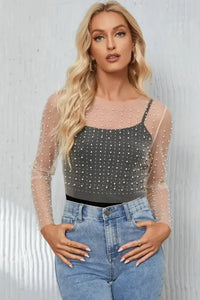 Pearl Long Sleeve Mesh Cropped Top - Update AvenueTrendsi100101583995845100101583995845ee7610e6 - 0c18 - 4dfd - a6b8 - 941418310dcf - MaxWhite