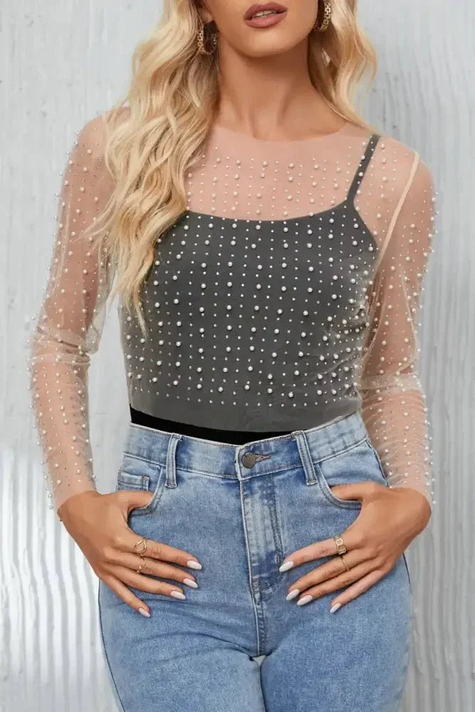 Pearl Long Sleeve Mesh Cropped Top - Update AvenueTrendsi100101583995845100101583995845c8698aca - 4e4f - 413c - bfdd - 0db8008125ed - MaxWhite