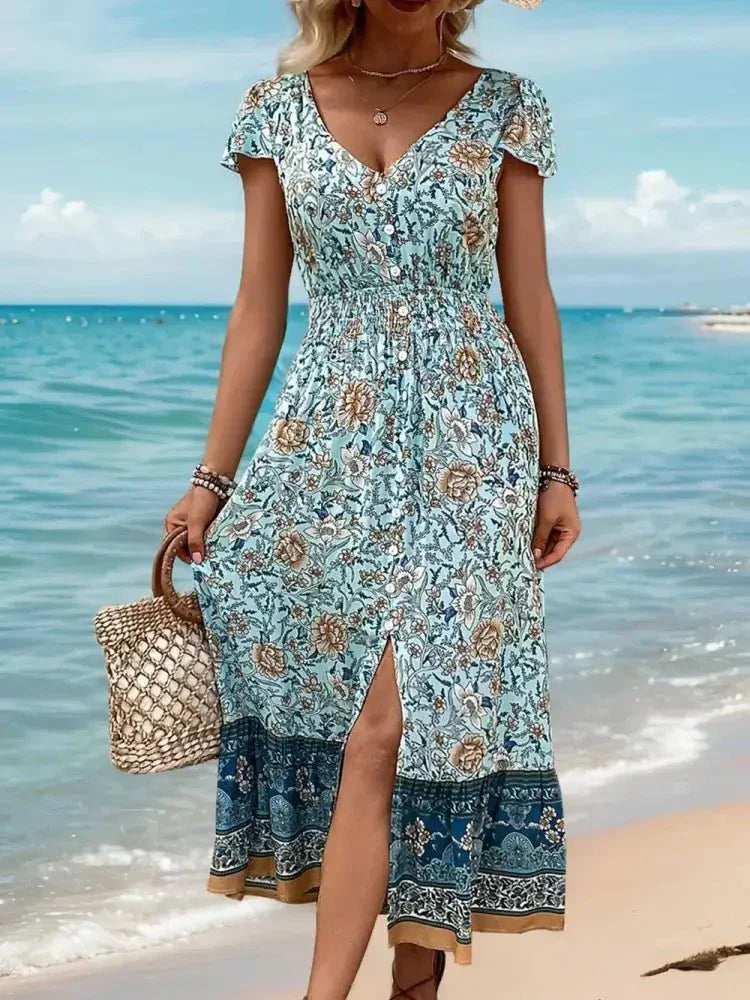 Perfee Backless Slit Printed Short Sleeve Dress - Update AvenueBoho VibesTrendsi100100666121268100100666121268913ca0ae - 33c6 - 44eb - 91de - 174c0cbde3bf - MaxPastel Blue