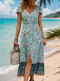 Perfee Backless Slit Printed Short Sleeve Dress - Update AvenueBoho VibesTrendsi1001006661212681001006661212683f1aafdf - 9d97 - 40f5 - 9bd1 - 1a915c161a4b - MaxPastel Blue