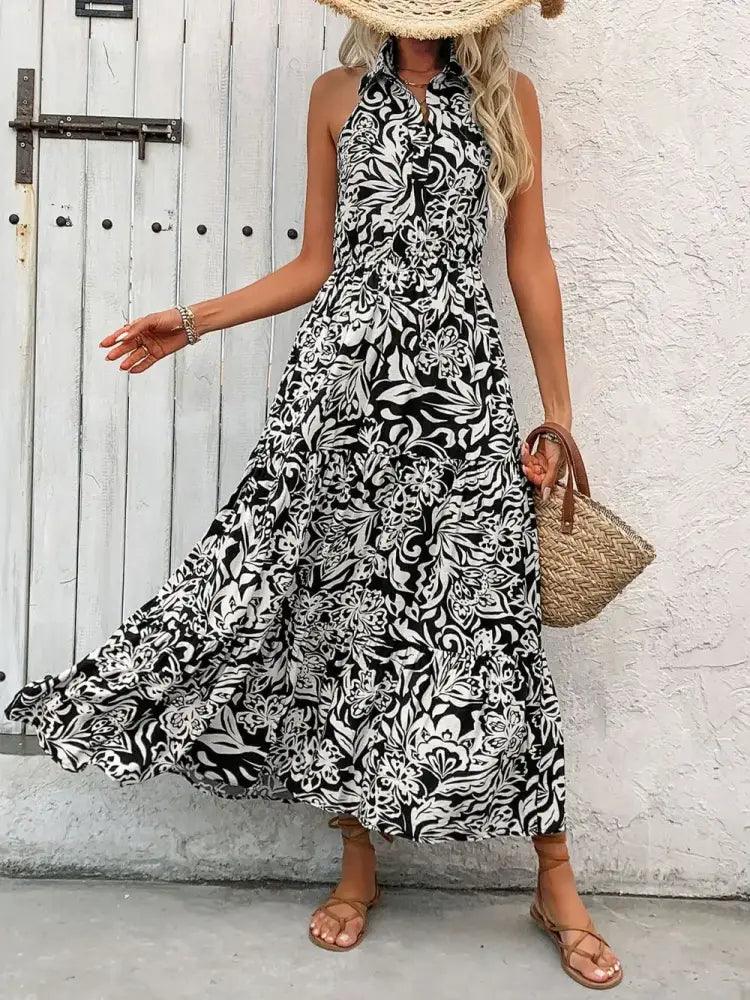 Perfee Backless Smocked Printed Sleeveless Midi Dress - Update AvenueBoho VibesTrendsi100100911371903100100911371903956da599 - ebee - 4648 - 95d3 - dd85a8303f9d - MaxBlack