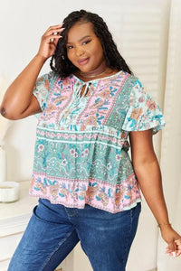 Perfee Floral Tie Neck Short Sleeve Blouse - Update AvenueTrendsi10010153406998710010153406998741eb4354a45540c2827beb0f5fc2933a - MaxMulticolor