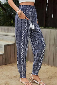 Perfee Geometric Print Tassel High - Rise Pants - Update AvenueBoho VibesTrendsi10010011949708810010011949708851f0235bb1d745ad80815e7d3774b76a - MaxDark Blue