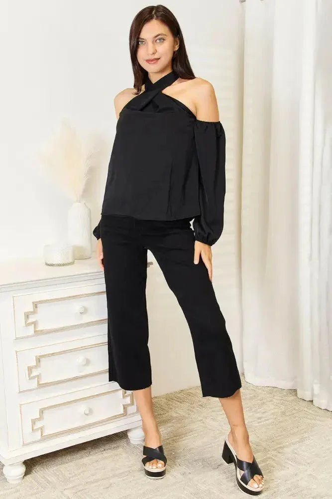Perfee Grecian Cold Shoulder Long Sleeve Blouse - Update AvenueTrendsi100101988140455100101988140455a8cedf3a2a8b4f7fa001c5c7badad42f - MaxBlack