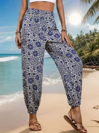 Perfee Printed Elastic Waist Pants - Update AvenueBoho VibesTrendsi100100136371314100100136371314b11b0993 - 4f9d - 447e - a753 - c4410d151091 - MaxDusty Blue