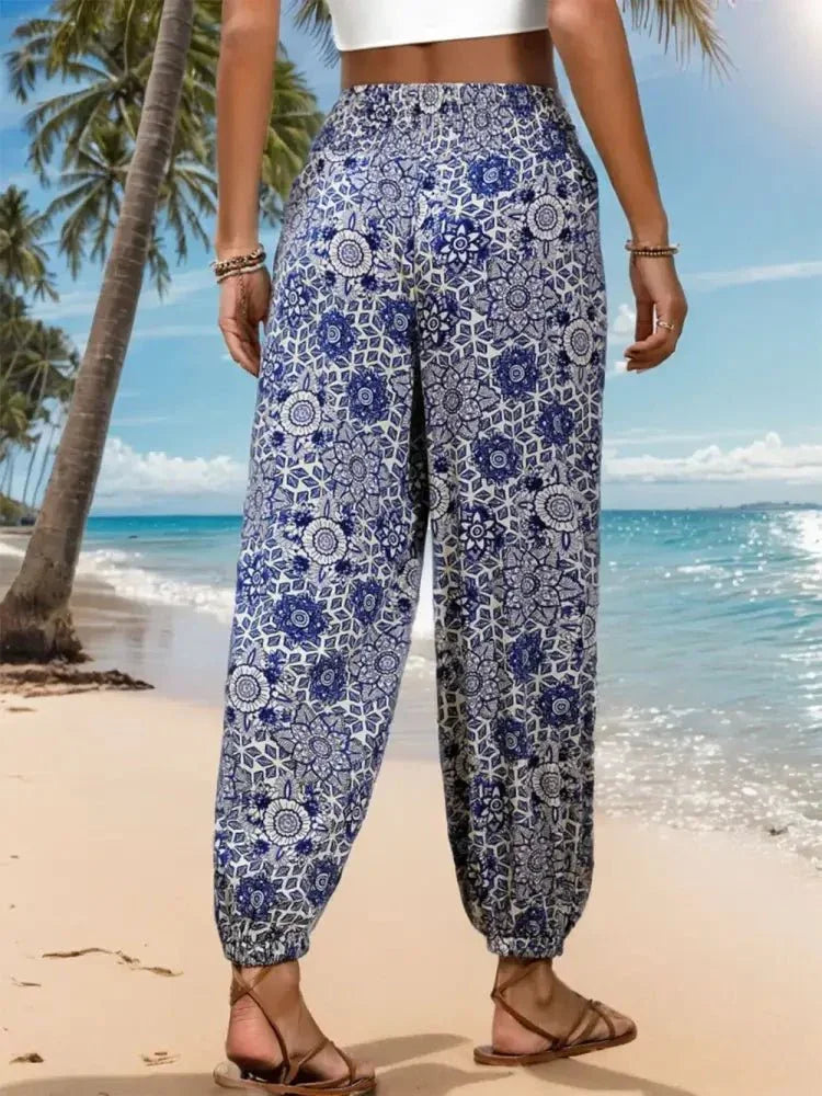 Perfee Printed Elastic Waist Pants - Update AvenueBoho VibesTrendsi1001001363713141001001363713145a99bd74 - fbdd - 48db - 9910 - 29b5d384e66e - MaxDusty Blue