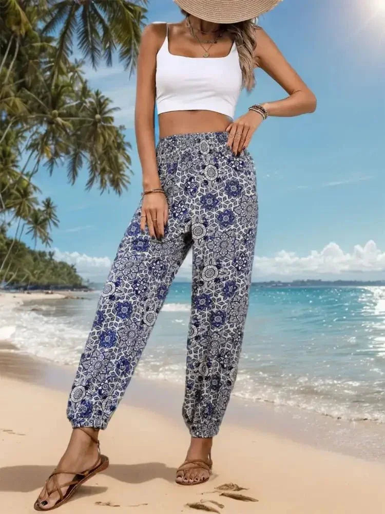 Perfee Printed Elastic Waist Pants - Update AvenueBoho VibesTrendsi1001001363713141001001363713141e0fbb26 - f207 - 4cba - baa6 - 8f3c83eca4ae - MaxDusty Blue
