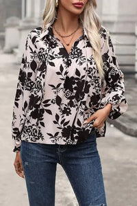Perfee Printed Tie Neck Balloon Sleeve Blouse - Update AvenueTrendsi1001013421071331001013421071334dddd75f588e4a3a8b9078b0304a481b - MaxCream