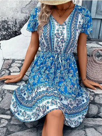 Perfee Printed V - Neck Flutter Sleeve Mini Dress - Update AvenueBoho VibesTrendsi100100592311916100100592311916d22b7813 - 721c - 4077 - 9ef5 - a3da45e61460 - MaxSky Blue
