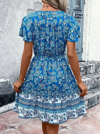 Perfee Printed V - Neck Flutter Sleeve Mini Dress - Update AvenueBoho VibesTrendsi100100592311916100100592311916ba25c463 - e8fc - 42f6 - 8379 - f54459832231 - MaxSky Blue