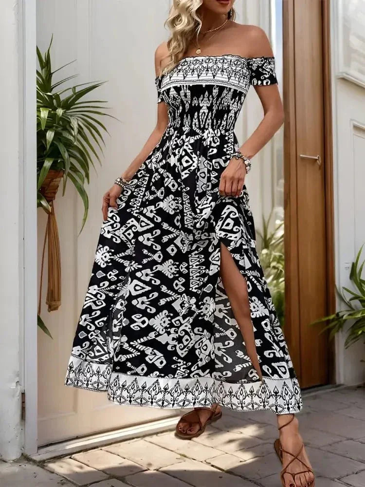 Perfee Slit Printed Off - Shoulder Dress - Update AvenueBoho VibesTrendsi100100733361278100100733361278d819ff68 - 9501 - 43bf - 82a2 - 634d1ad78e2e - MaxBlack