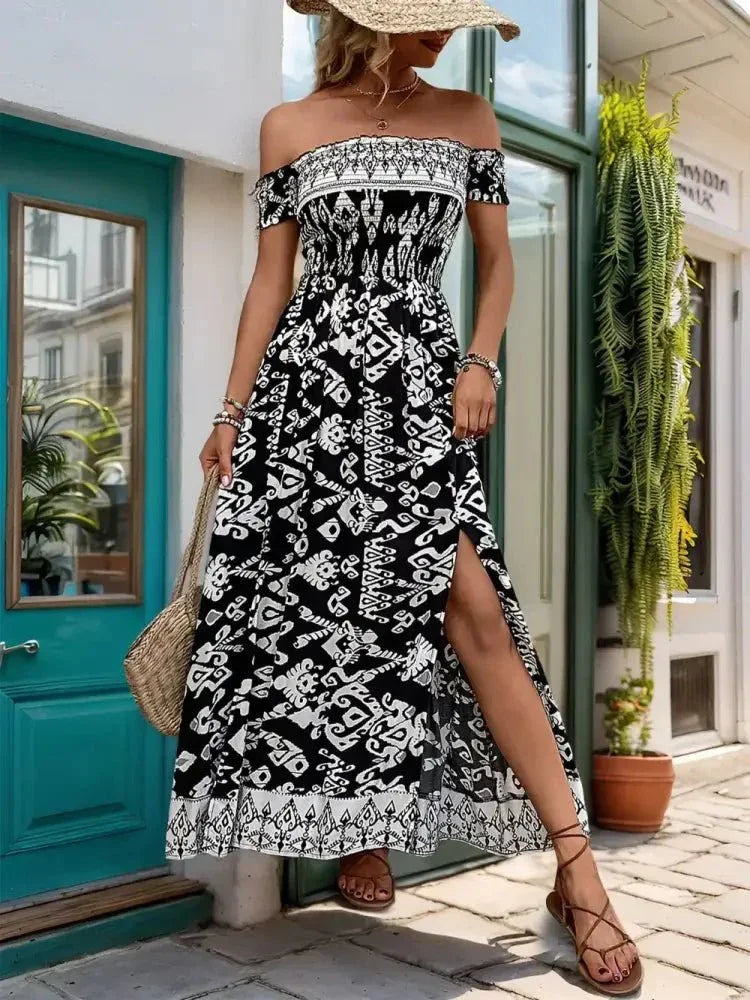 Perfee Slit Printed Off - Shoulder Dress - Update AvenueBoho VibesTrendsi100100733361278100100733361278905c95e7 - 4edc - 417e - 80cc - 7e5d2ce8818b - MaxBlack