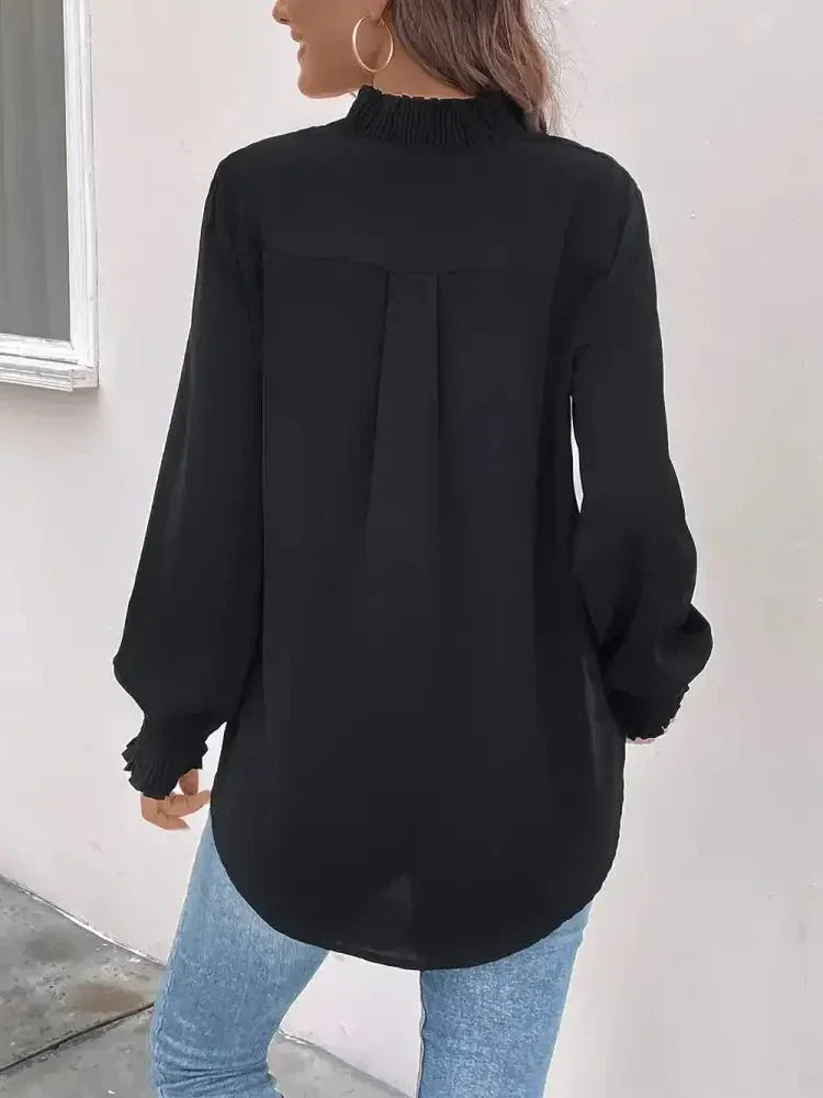 Perfee Smocked Notched Long Sleeve Blouse - Update AvenueTrendsi100101082270155100101082270155aa326dcc20b0425bb430e1ab5f95cfbe - MaxBlack
