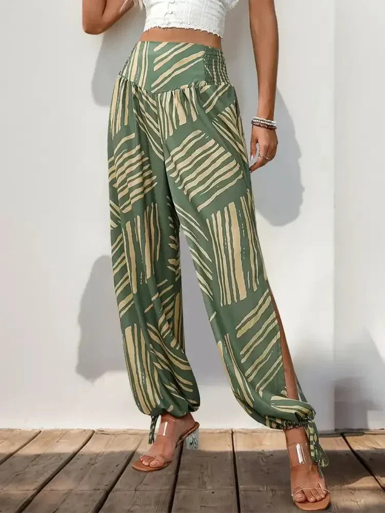 Perfee Smocked Slit Printed High Waist Pants - Update AvenueBoho VibesTrendsi1001006461511511001006461511510eda14bf - 0af9 - 418c - ab85 - 93e79df9b240 - MaxMoss
