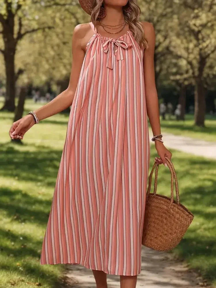 Perfee Striped Tie Neck Midi Cami Dress - Update AvenueBoho VibesTrendsi1001002690410481001002690410486efe69a0 - 93db - 4d06 - 9804 - e89bc0a6704a - MaxBurnt Coral