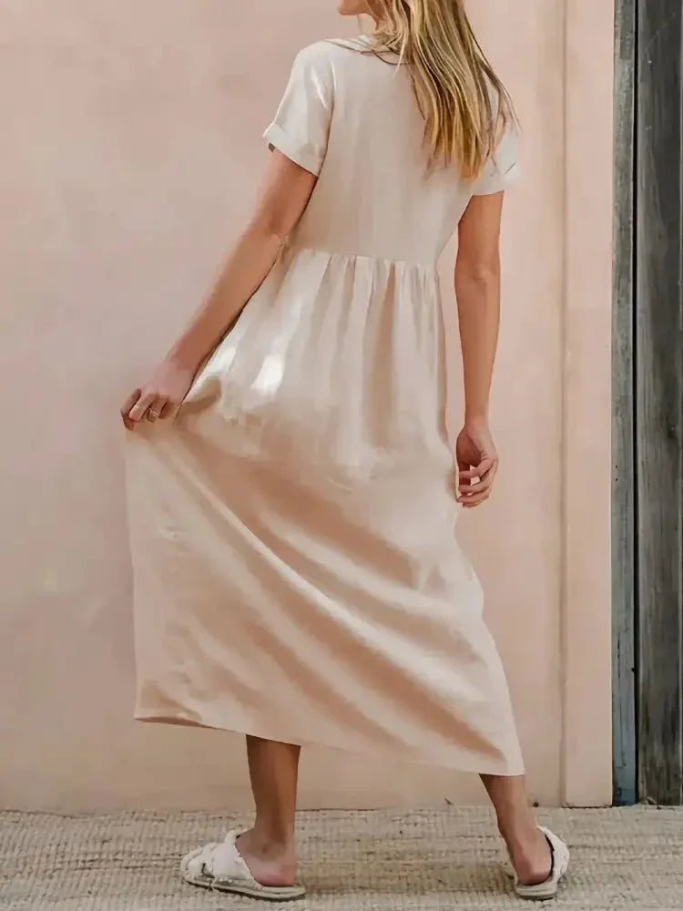 Perfee V - Neck Short Sleeve Midi Dress - Update AvenueTrendsi10010067745101110010067745101129a3a565 - c5ac - 479b - b071 - b172627c8f9a - MaxTan