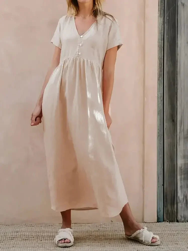 Perfee V - Neck Short Sleeve Midi Dress - Update AvenueTrendsi100100677451011100100677451011331f2852 - a4f1 - 4fa3 - 904b - b197e0c2a479 - MaxTan