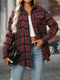 Plaid Button - Down Oversized Shirt - Update AvenueTrendsi100100361568359100100361568359c6419a24 - 4e9a - 443e - a3f2 - 11bad08d615f - Max - OriginDeep Wine Red