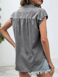 Plaid Button Up Cap Sleeve Shirt - Update AvenueTrendsi100100870211167100100870211167f2d128d3 - 0b0f - 4007 - 8bdb - da304a914ffe - Max - OriginBlack