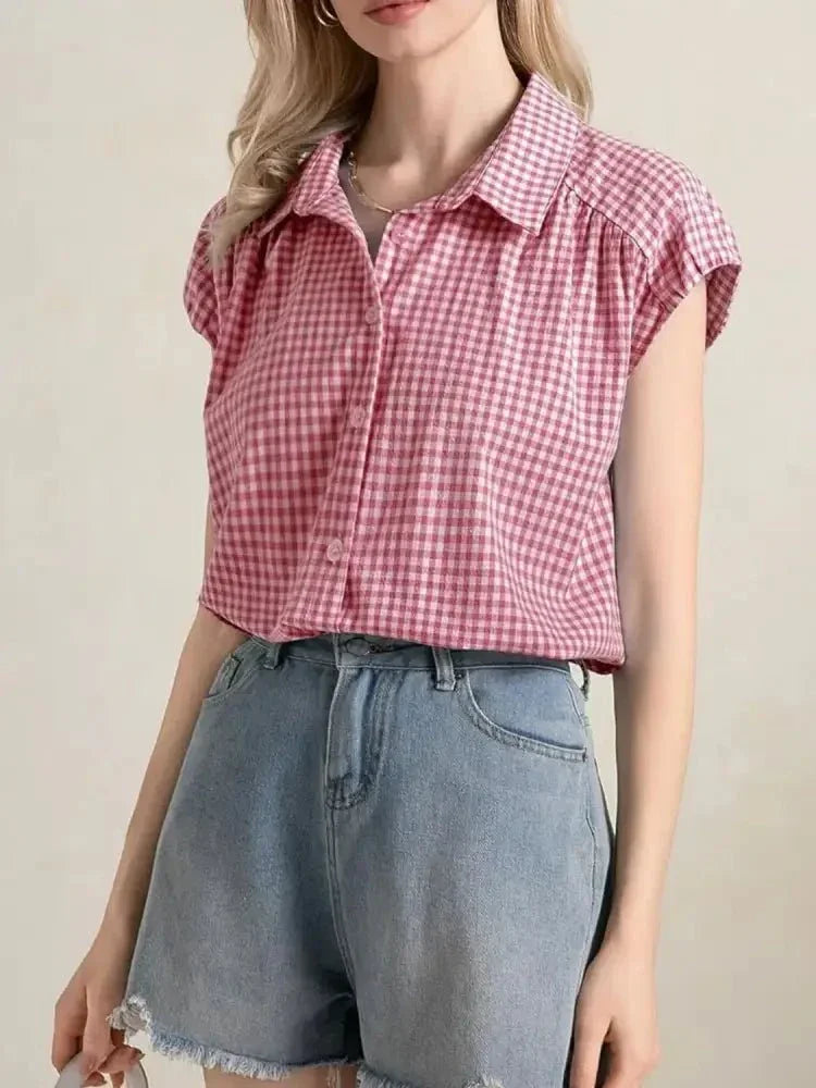 Plaid Button Up Cap Sleeve Shirt - Update AvenueTrendsi100100870212179100100870212179e8d32df2 - 36c8 - 4b10 - a2d4 - b6185270f6f7 - Max - OriginMoonlit Mauve