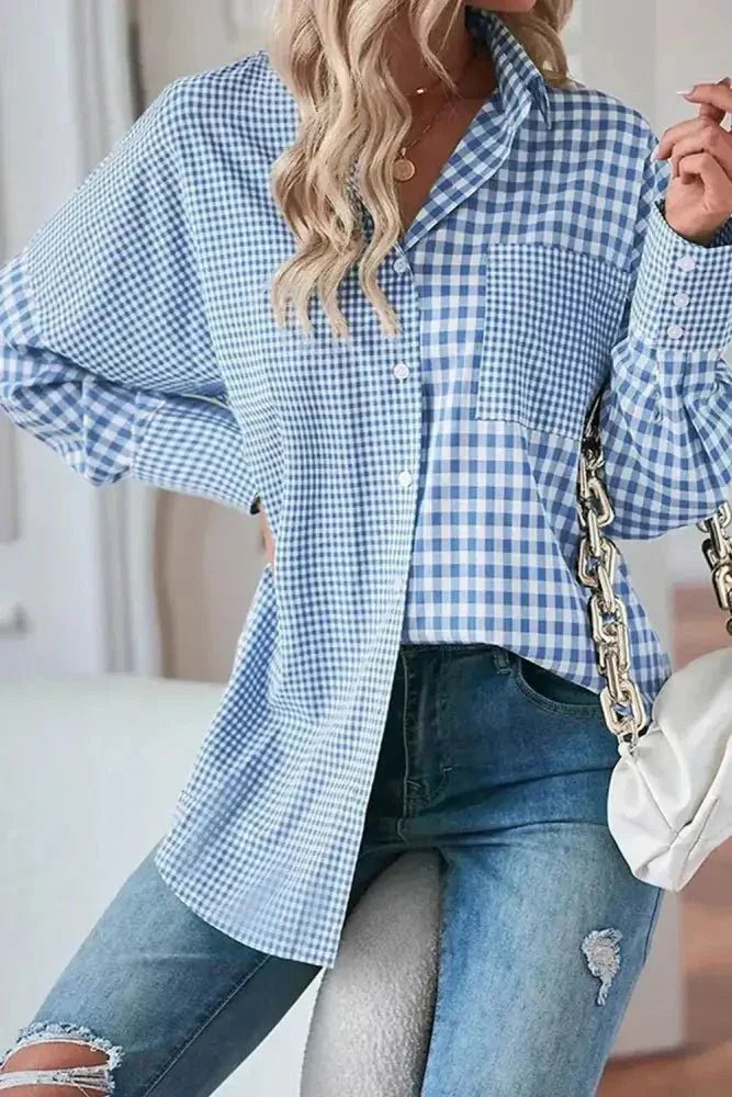 Plaid Button Up Long Sleeve Shirt - Update AvenueTrendsi100100070119310100100070119310a1d3e2d3 - 31cc - 4e76 - bdc5 - bd6ade7f74f5 - MaxLight Blue