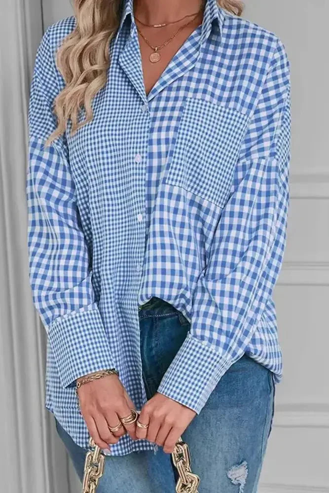Plaid Button Up Long Sleeve Shirt - Update AvenueTrendsi100100070119310100100070119310e09df302 - 4cc6 - 4329 - bf0d - 933788e70438 - MaxLight Blue