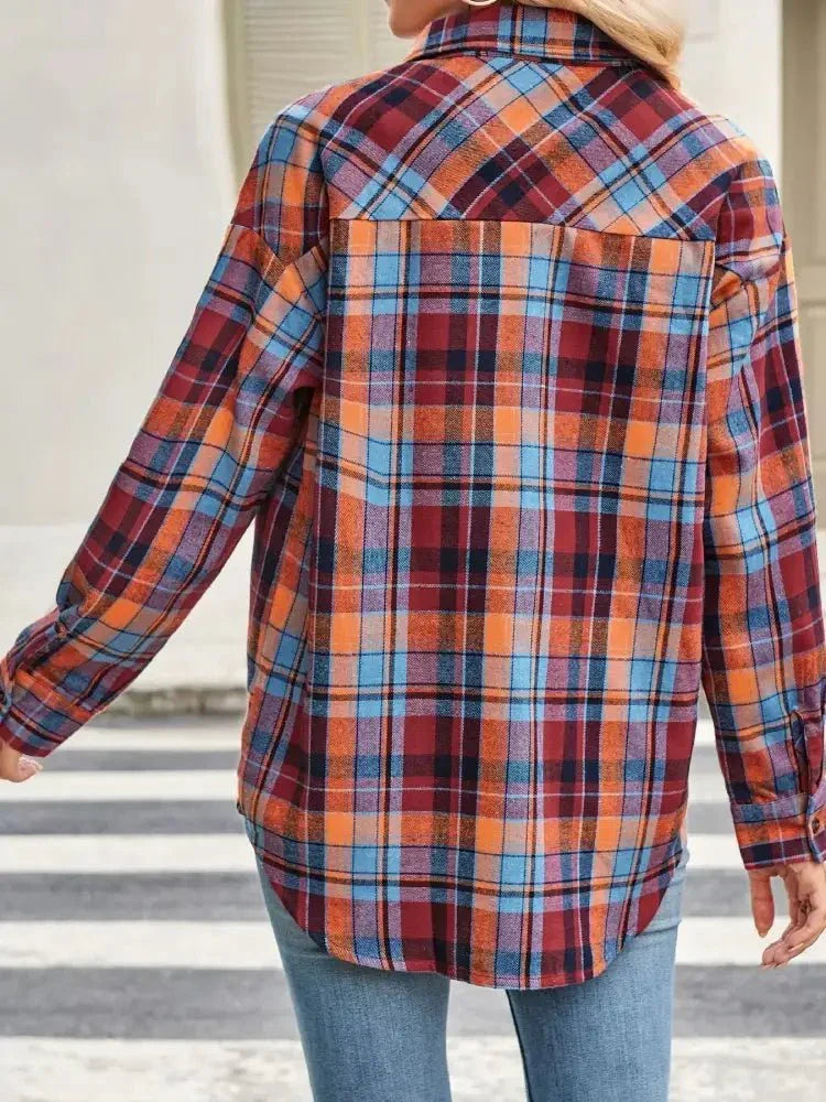 Plaid Button Up Long Sleeve Shirt - Update AvenueTrendsi100100105920699100100105920699f5cc73dab9af4312a52be34c8023dda6 - Max - OriginRed