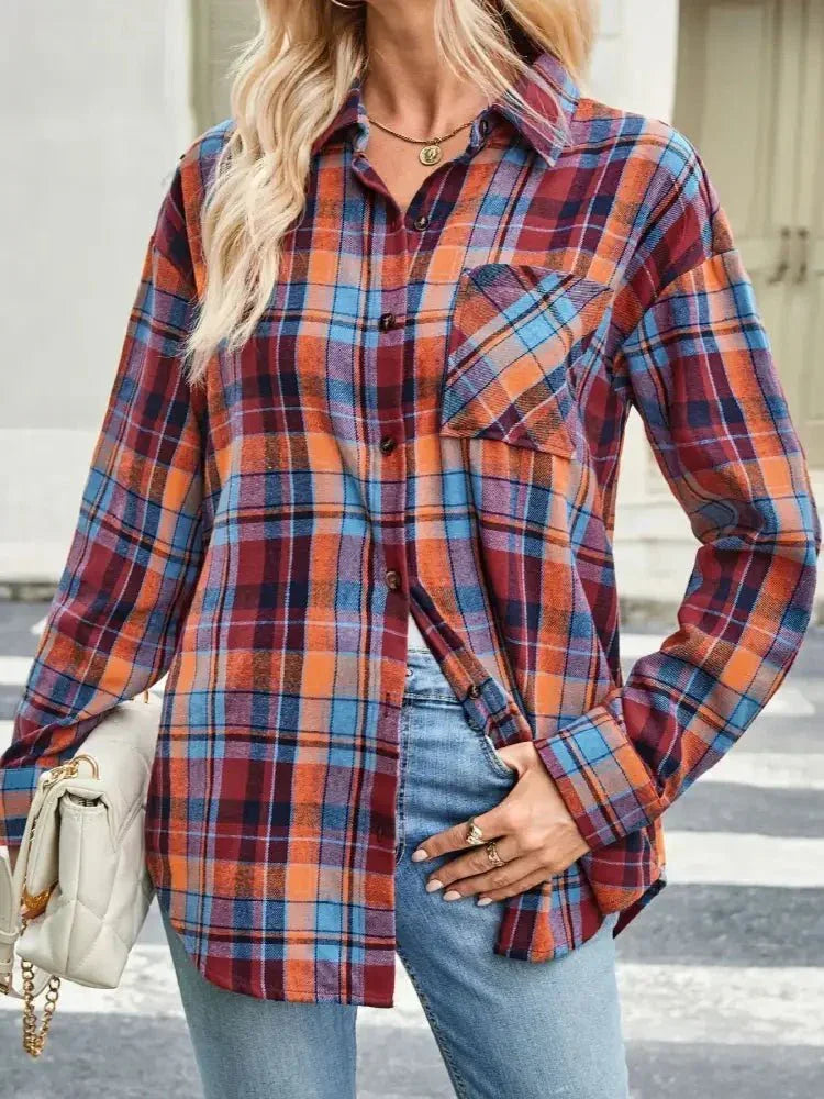 Plaid Button Up Long Sleeve Shirt - Update AvenueTrendsi1001001059206991001001059206992fb349ff43534c4890b293d0082aadaa - Max - OriginRed