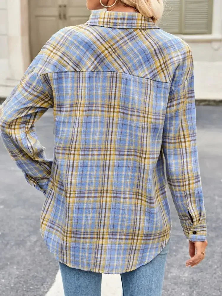Plaid Button Up Long Sleeve Shirt - Update AvenueTrendsi1001001059211801001001059211808f4d8e7d57944366a2b0a51a29f15299 - Max - OriginLight Blue