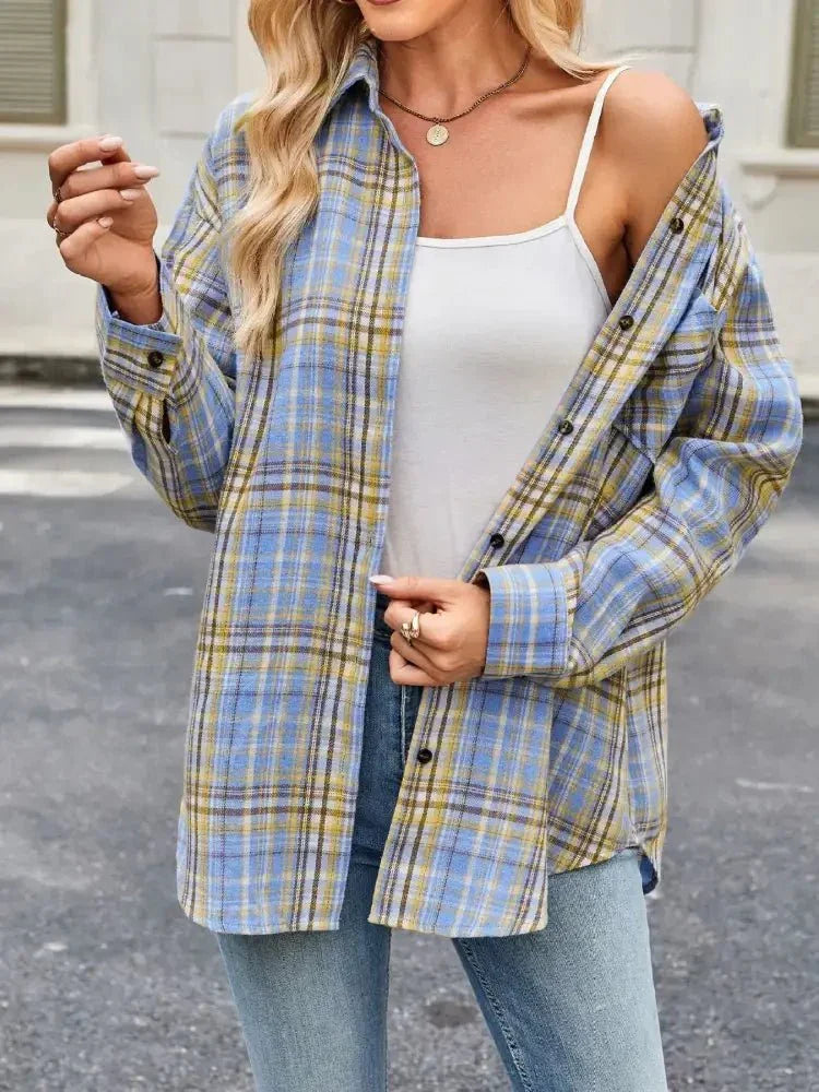 Plaid Button Up Long Sleeve Shirt - Update AvenueTrendsi1001001059211801001001059211801e1c22d3cf6742bdaefa70c6576159c0 - Max - OriginLight Blue