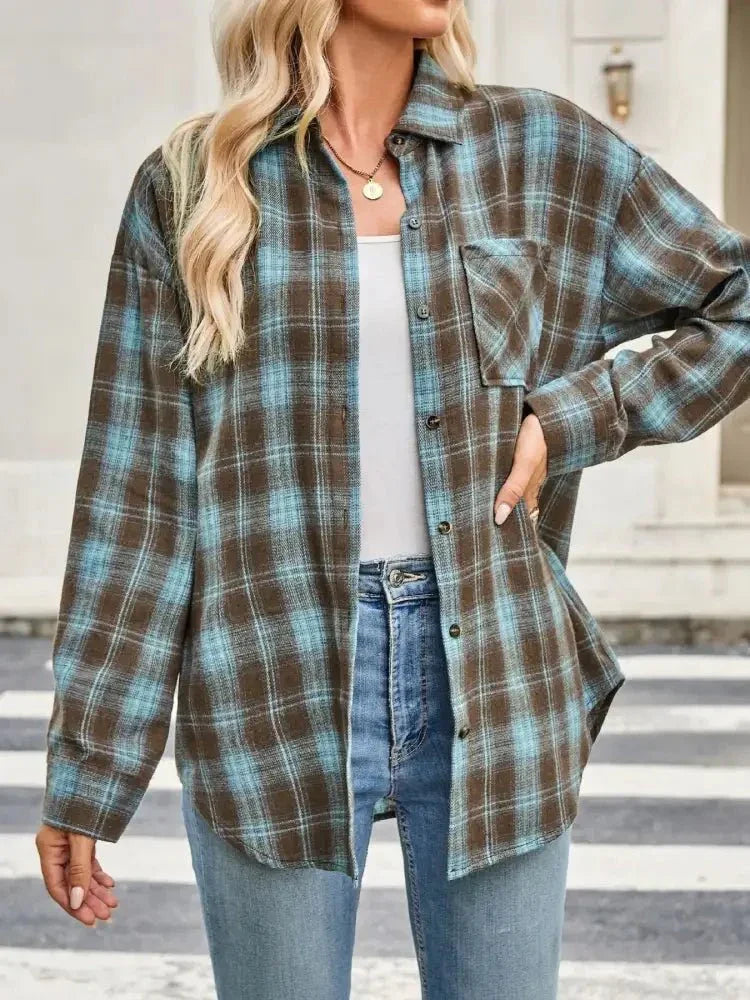 Plaid Button Up Long Sleeve Shirt - Update AvenueTrendsi100100105926410100100105926410cb324565e86a42598b93813793227a56 - Max - OriginTurquoise