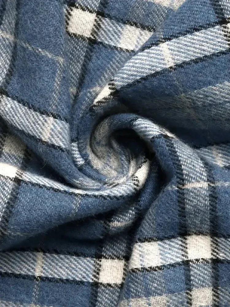 Plaid Button Up Long Sleeve Shirt - Update AvenueTrendsi1001001614743881001001614743881c63121ee3da4b54aacae86cc9c09282 - Max - OriginBlue
