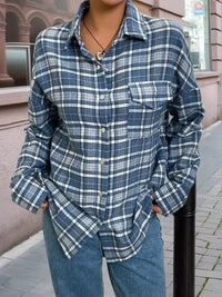 Plaid Button Up Long Sleeve Shirt - Update AvenueTrendsi1001001614743881001001614743880a7e17eead864f0e8a96266e2943a4c8 - Max - OriginBlue