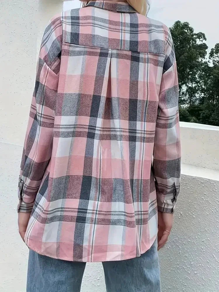 Plaid Button Up Long Sleeve Shirt - Update AvenueTrendsi100100471359349100100471359349a39b8b4ae34e4b83a6e6c6490fd31cf4 - Max - OriginPink