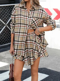 Plaid Button Up Shirt and Skirt Set - Update AvenueTrendsi100100371236899100100371236899221c257336614160a79a016d225b3adb - Max - OriginKhaki