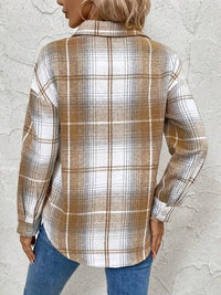 Plaid Collared Neck Half Zip Long Sleeve Top - Update AvenueTrendsi10010082606385910010082606385937be96f8 - a2ee - 4c50 - 8cc3 - cb8c8122107b - MaxCamel