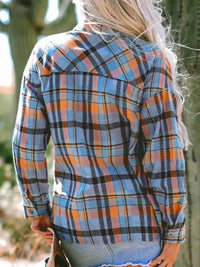 Plaid Collared Neck Long Sleeve Shirt - Update AvenueTrendsi100100447411760100100447411760fd78796a - 886e - 41e5 - 9505 - 50e4697ecb10 - MaxSky Blue