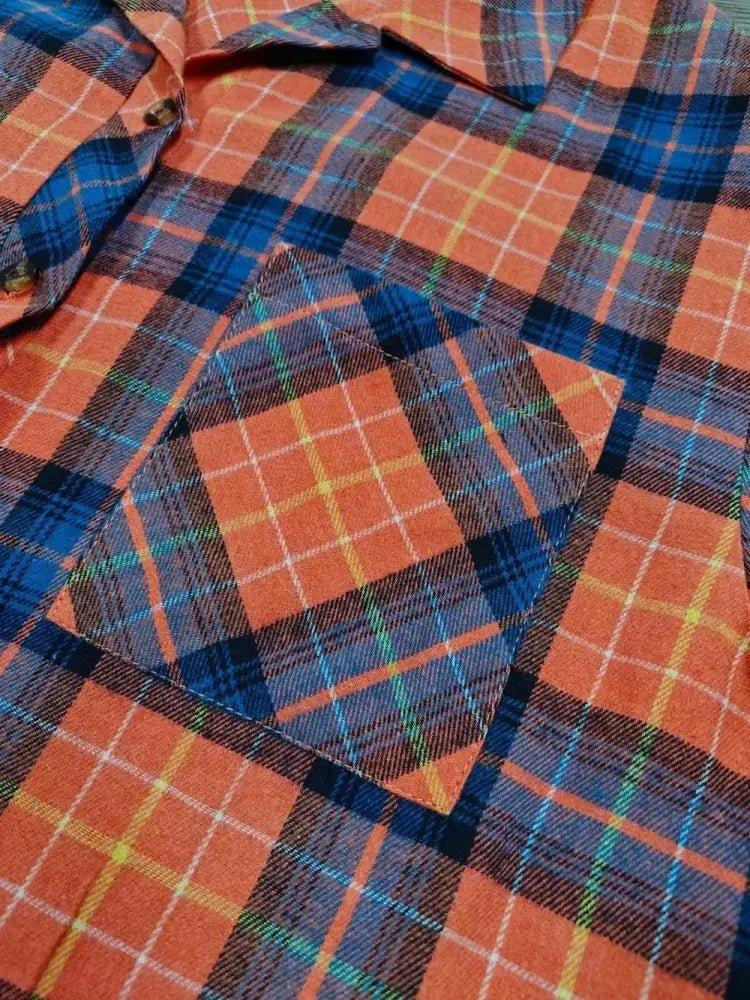 Plaid Collared Neck Long Sleeve Shirt - Update AvenueTrendsi100100447412183100100447412183df7f282e - a8da - 4f4c - 811d - 20666744c84e - MaxOrange