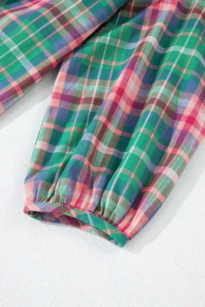 Plaid Collared Neck Three - Quarter Sleeve Shirt - Update AvenueTrendsi100100404605525100100404605525cf12ba0d - 107f - 4f1c - bc90 - 92311be6953c - MaxPlaid