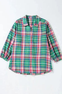 Plaid Collared Neck Three - Quarter Sleeve Shirt - Update AvenueTrendsi1001004046055251001004046055256c627b41 - c0bb - 4a0b - 976d - bb36ea020db7 - MaxPlaid