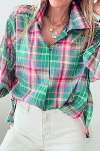 Plaid Collared Neck Three - Quarter Sleeve Shirt - Update AvenueTrendsi1001004046055251001004046055252591a7f7 - 2944 - 42ab - ade1 - bb202681bf6f - MaxPlaid