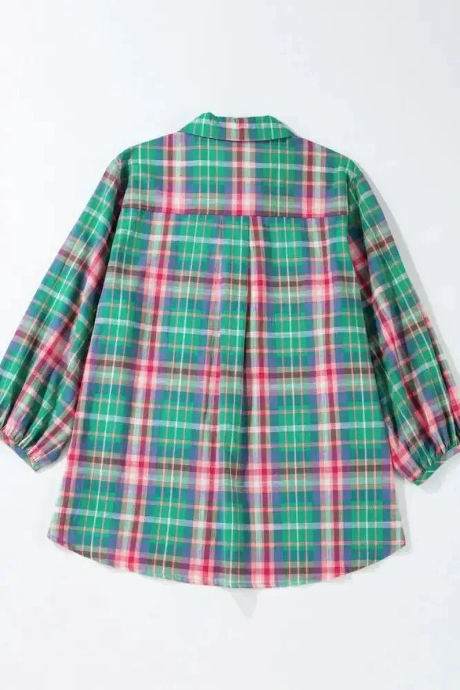 Plaid Collared Neck Three - Quarter Sleeve Shirt - Update AvenueTrendsi1001004046055251001004046055253fa5008a - 8b29 - 4ce5 - a1a2 - 0a199df95153 - MaxPlaid